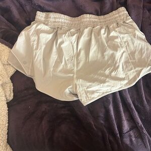 white/gray lulu shorts